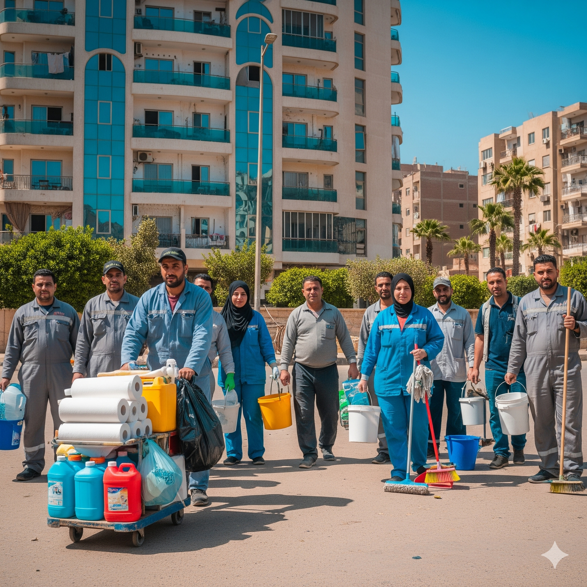 العمالة والمواد والأدوات والمستلزمات اللازمة للقيام بأعمال النظافة